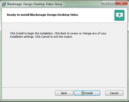 blackmagic desktop video installer